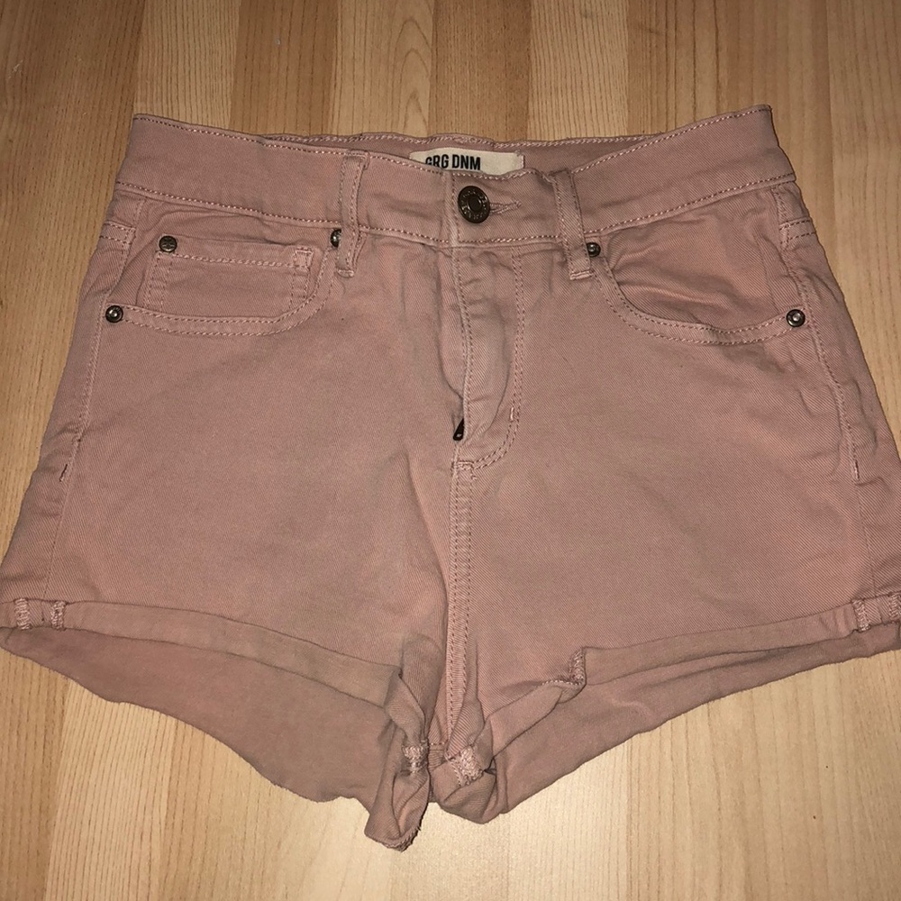 Mauve pink denim shorts